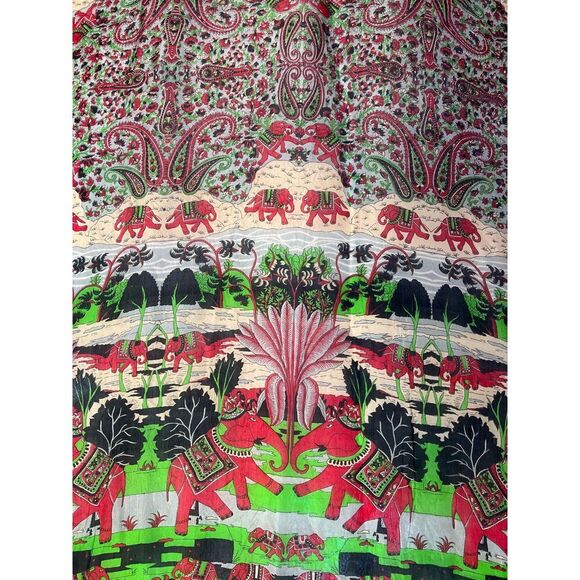 Silk Elephant Scarf Wrap from India - Picture 2 of 4